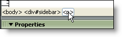 Selecting the <p> tag